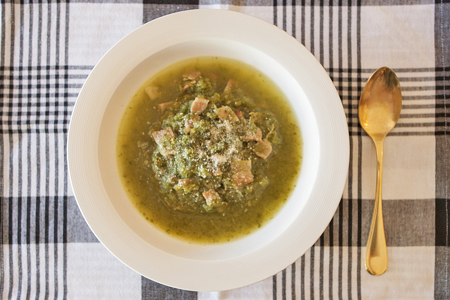 小松菜ジュースの搾りかすで作るグリーンスープ